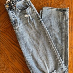 High Rise Distressed Blue Jeans